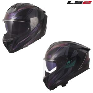 LS2 Challenger II Savage Full Face Street Helmet Chameleon Black/Purple/Green