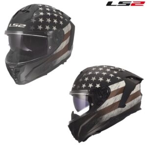 LS2 Challenger II Battleborn Full Face Street Helmet Matte Black/Rust/Stone