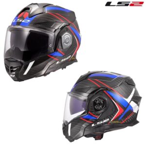 LS2 Advant X Carbon Future II Modular Street Helmet Gloss Blue/White/Red