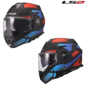LS2 Advant X Nova Modular Street Motorcycle Helmet Matte Black/Red/Blue