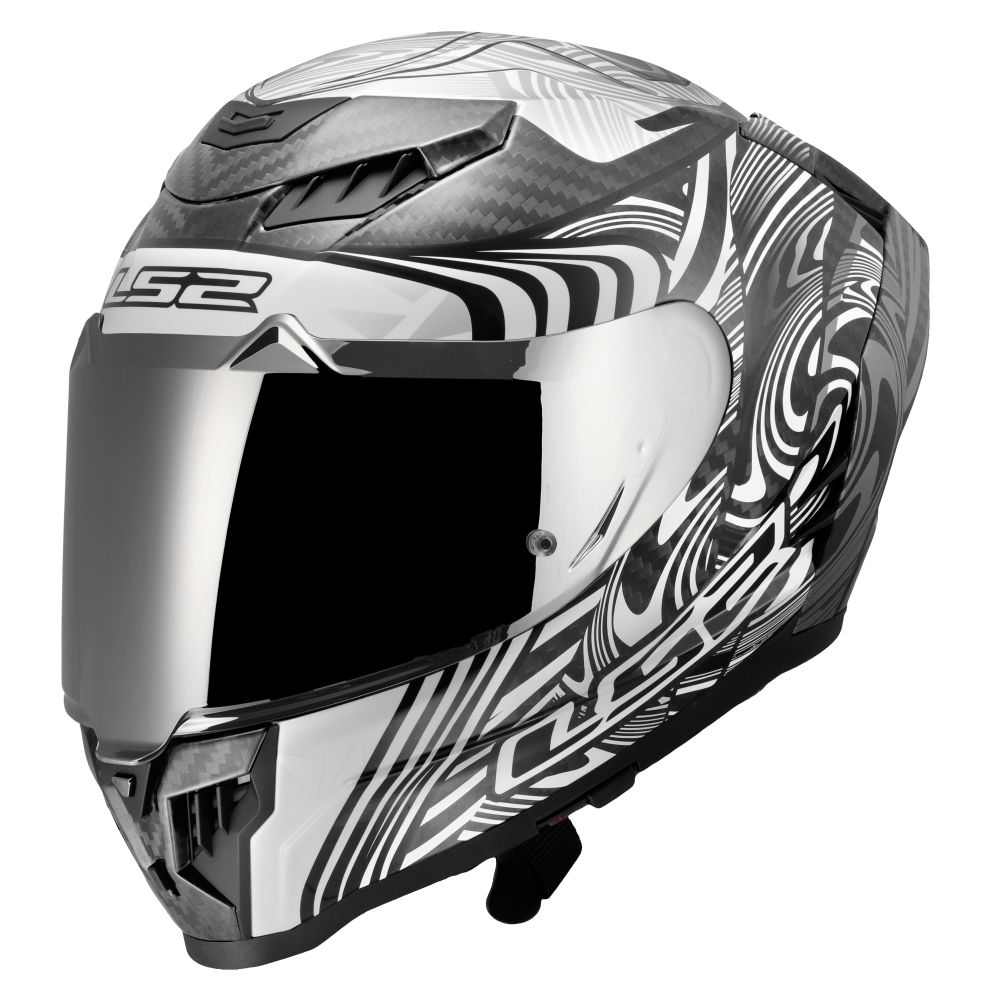 LS2 Dragon Enthum Gloss Silver Full Face Street Motorcycle Helmet - Pick Size - Image 3