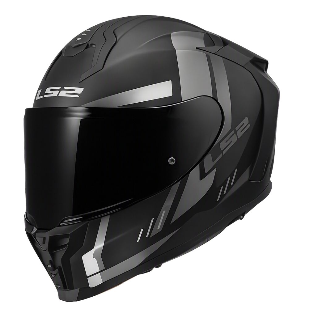 LS2 Challenger II Grid Full Face Street Motorcycle Helmet Gloss Black/Gray