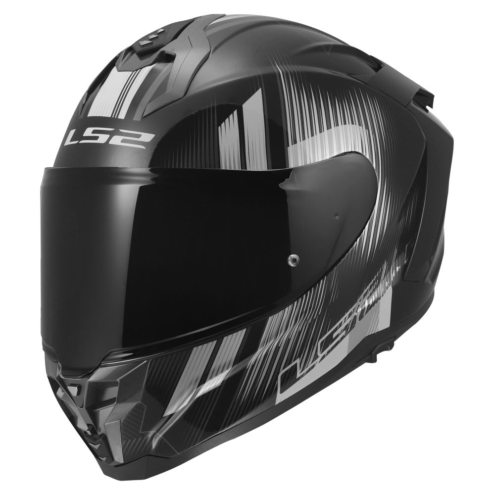 LS2 Challenger II Nitro Gloss Black/Gray Full Face Street Motorcycle Helmet - Image 3