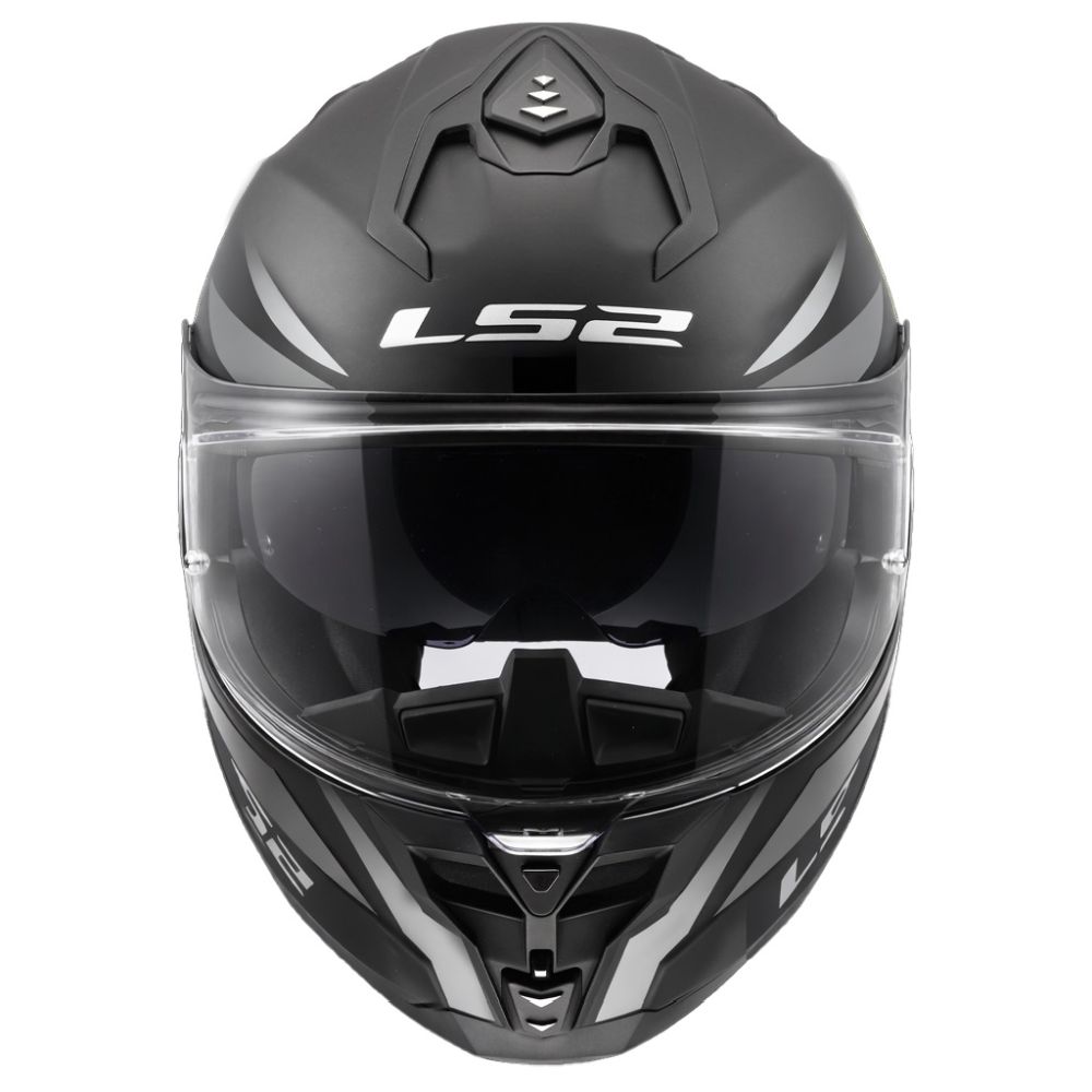 LS2 Challenger II Grid Full Face Street Motorcycle Helmet Gloss Black/Gray - Image 5