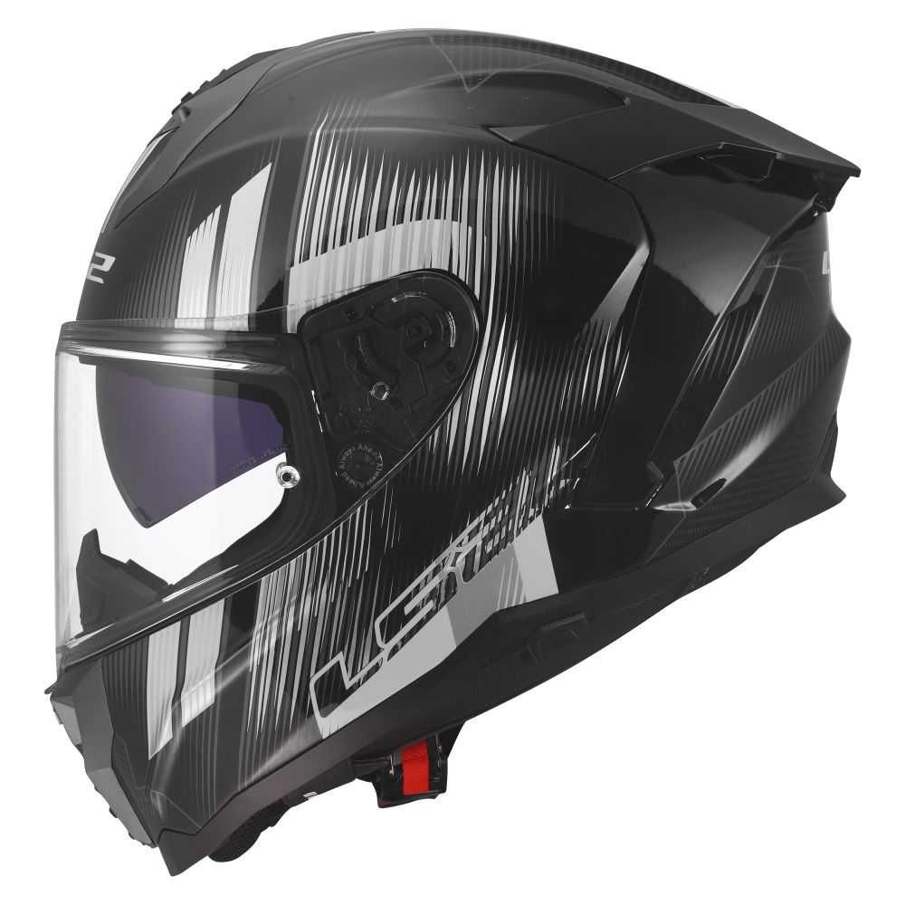 LS2 Challenger II Nitro Gloss Black/Gray Full Face Street Motorcycle Helmet - Image 4