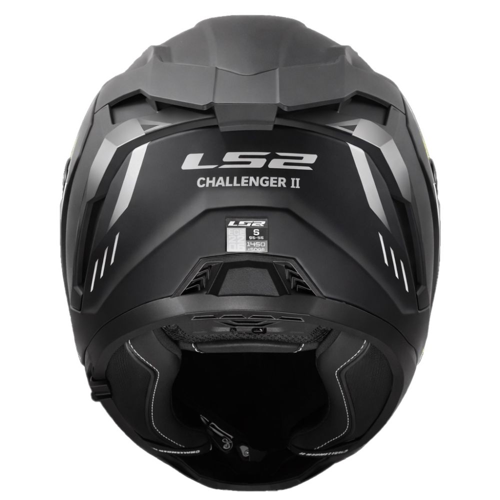 LS2 Challenger II Grid Full Face Street Motorcycle Helmet Gloss Black/Gray - Image 4