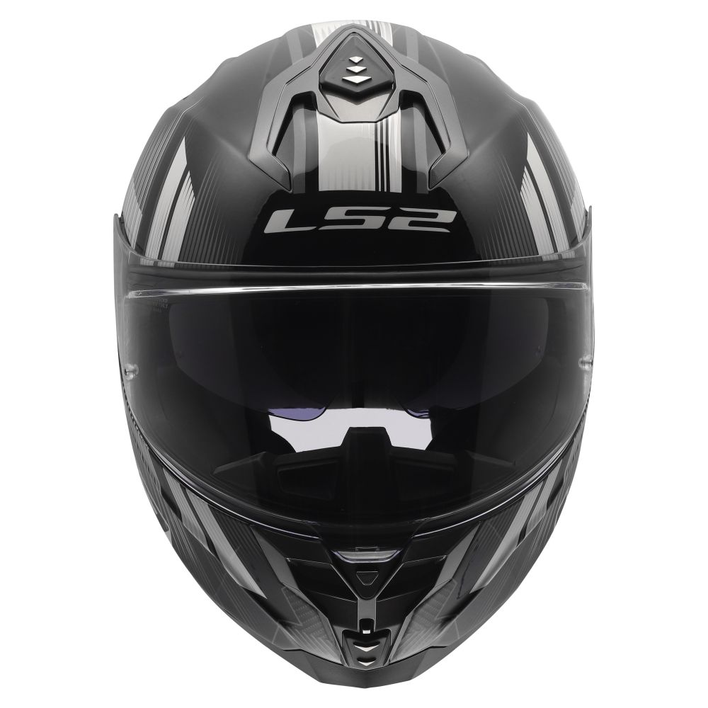 LS2 Challenger II Nitro Gloss Black/Gray Full Face Street Motorcycle Helmet - Image 6