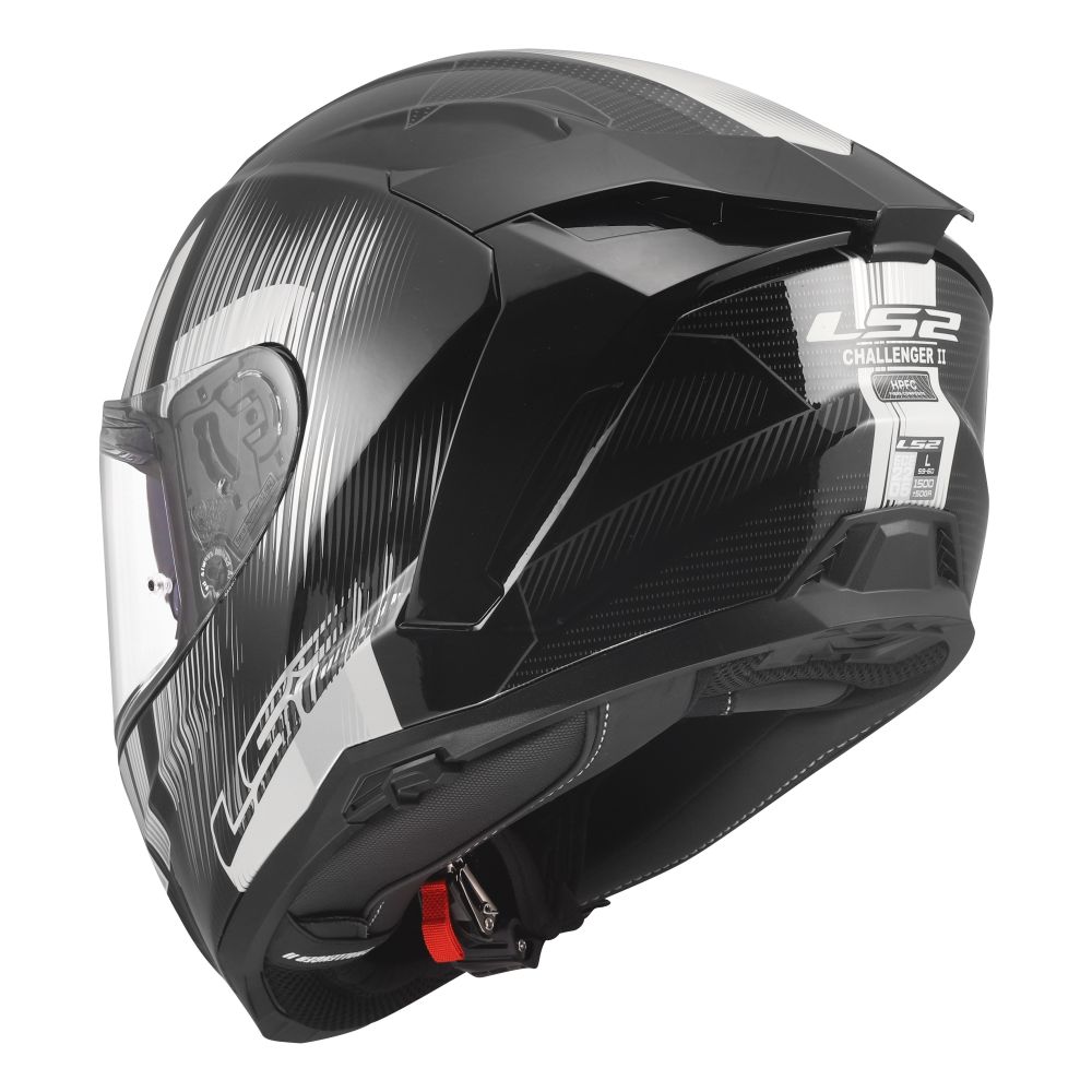 LS2 Challenger II Nitro Gloss Black/Gray Full Face Street Motorcycle Helmet - Image 5