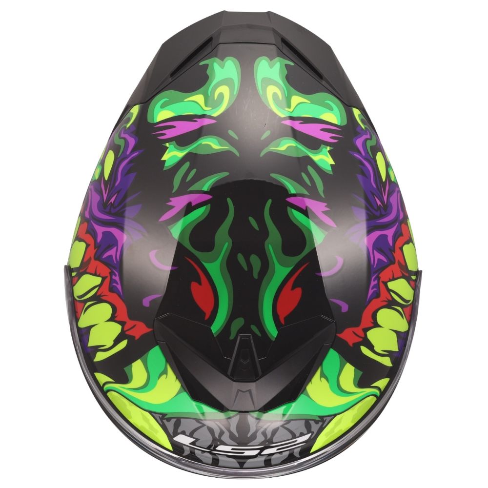 LS2 Rapid III Lycant Gloss Black/Green/Purple Full Face Street Motorcycle Helmet - Image 8