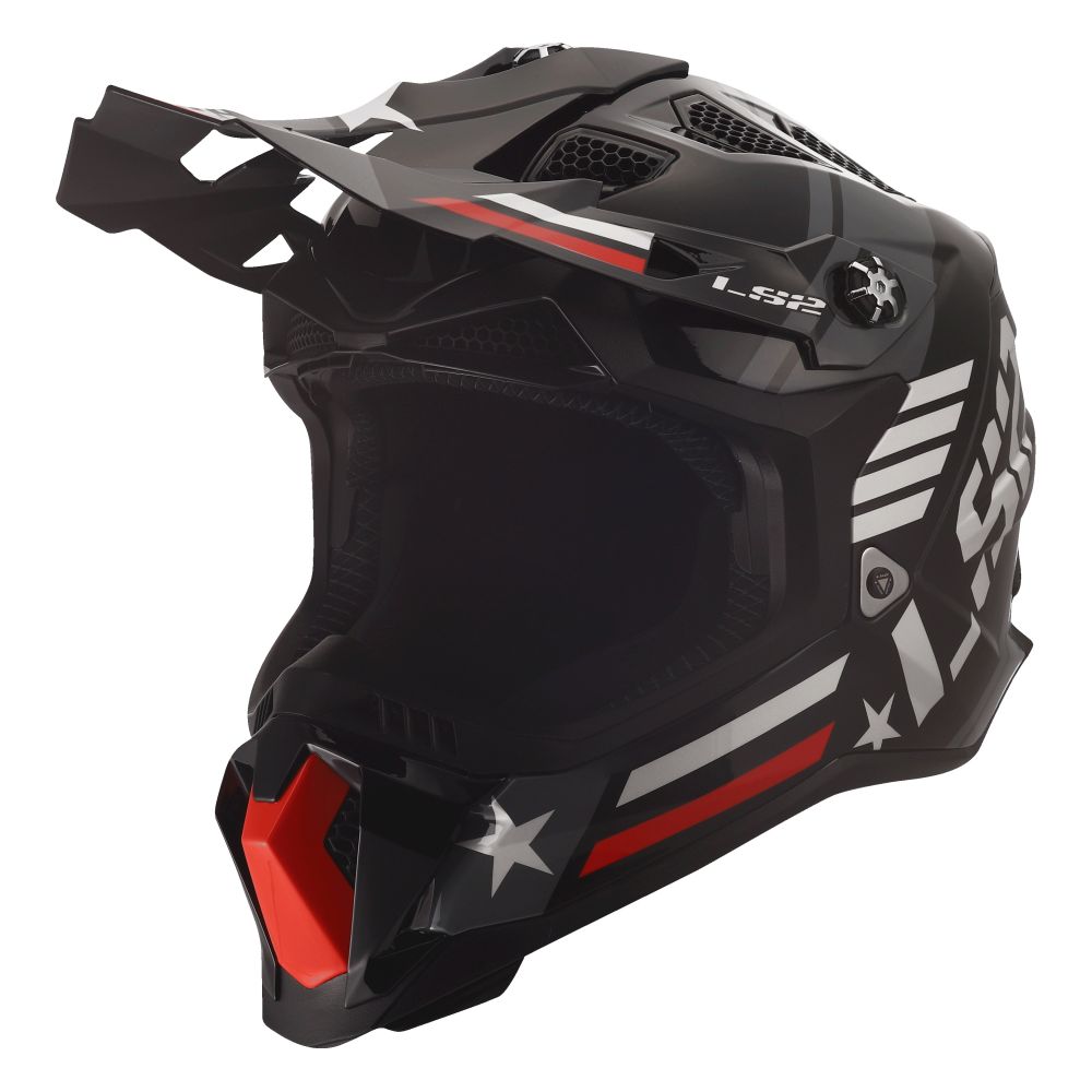 LS2 Subverter EVO Trooper Full Face MX Offroad Helmet Gloss Black/White - Image 3