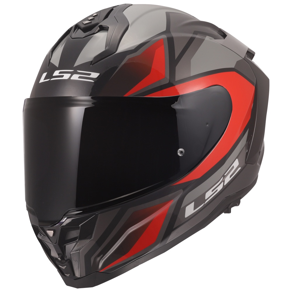 LS2 Challenger II Viper Gloss Gray/Red Full Face Street Motorcycle Helmet - Image 3