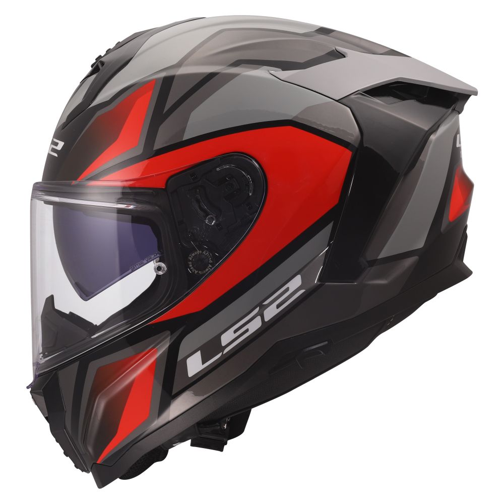 LS2 Challenger II Viper Gloss Gray/Red Full Face Street Motorcycle Helmet - Image 4