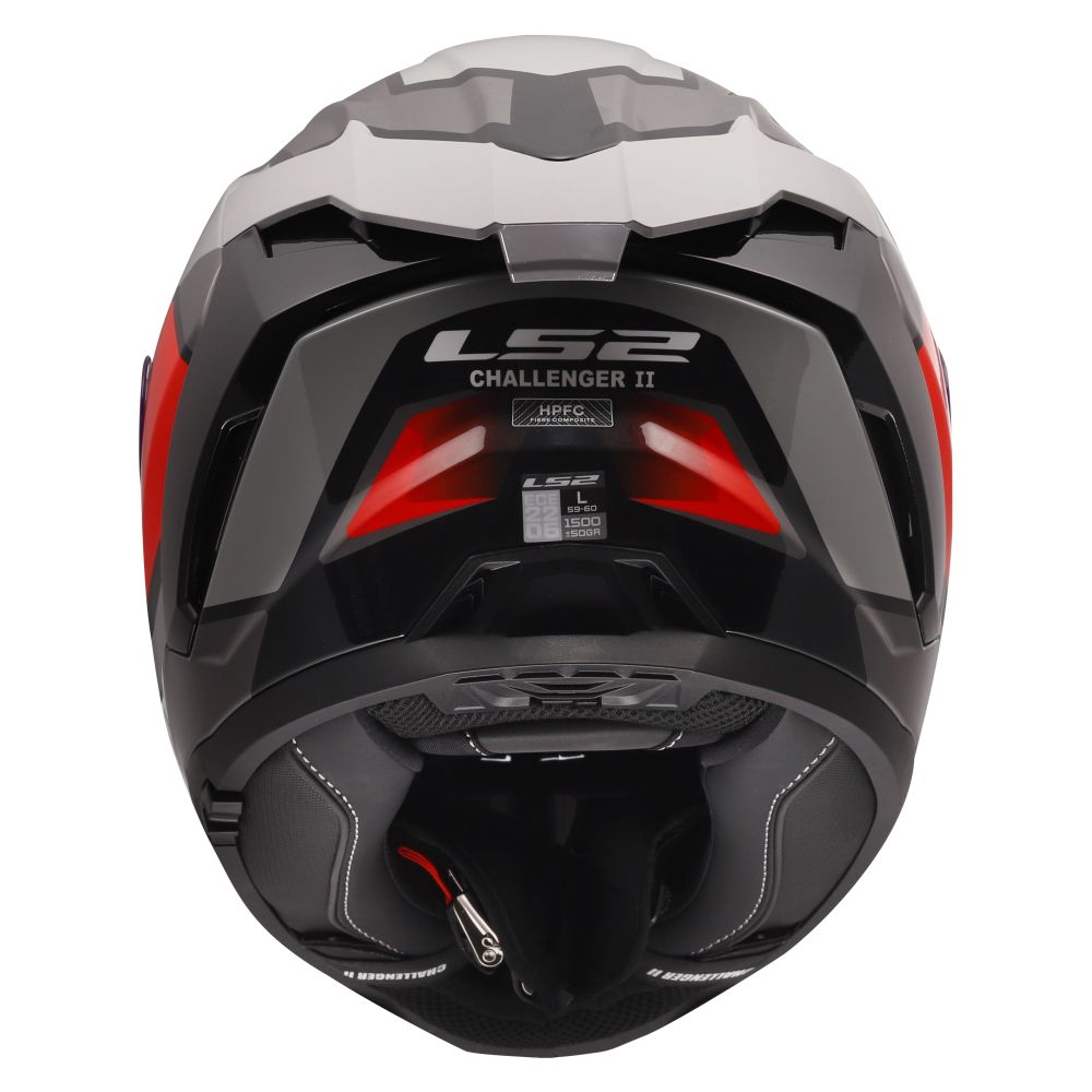 LS2 Challenger II Viper Gloss Gray/Red Full Face Street Motorcycle Helmet - Image 5