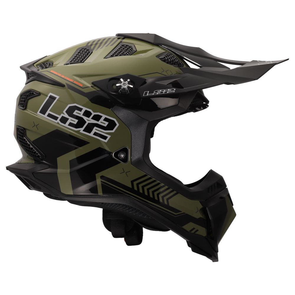 LS2 Subverter EVO Battalion Full Face MX Offroad Helmet Gloss Green/Black - Image 8