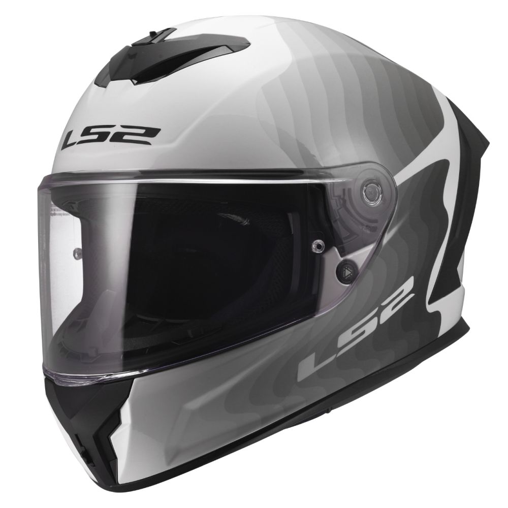 LS2 Rapid III Flow Gloss White/Gray/Black Full Face Street Motorcycle Helmet - Image 3