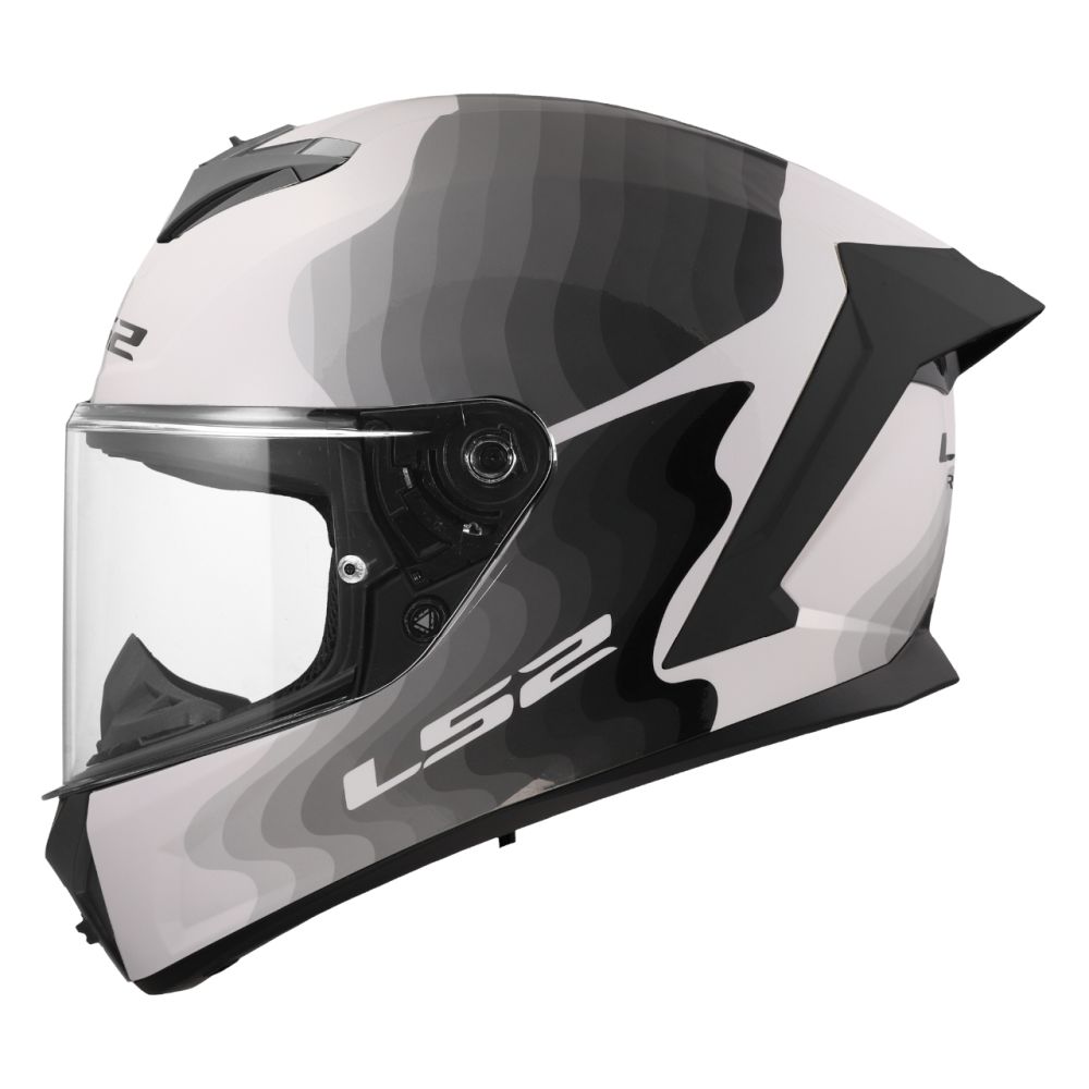 LS2 Rapid III Flow Gloss White/Gray/Black Full Face Street Motorcycle Helmet - Image 4