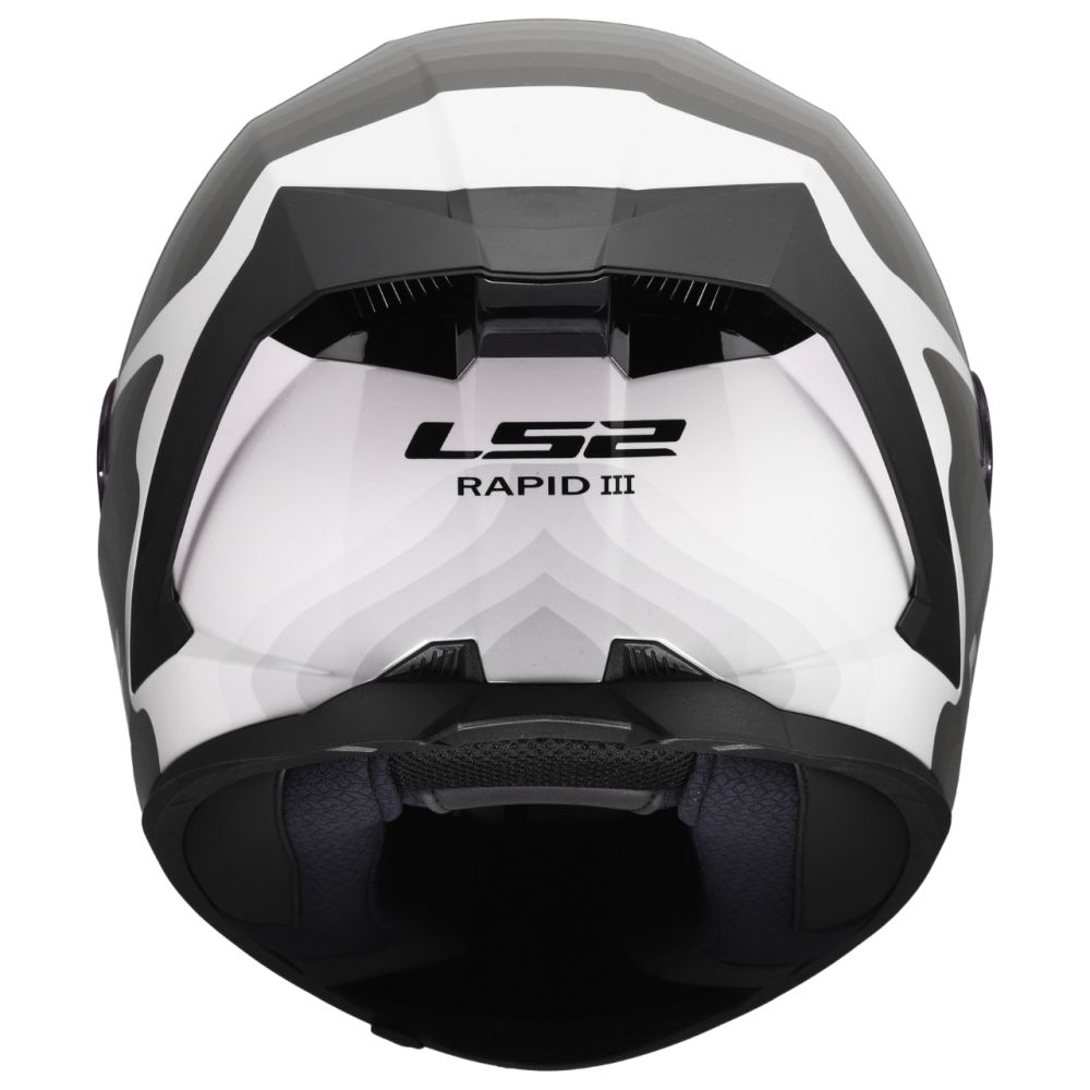 LS2 Rapid III Flow Gloss White/Gray/Black Full Face Street Motorcycle Helmet - Image 6