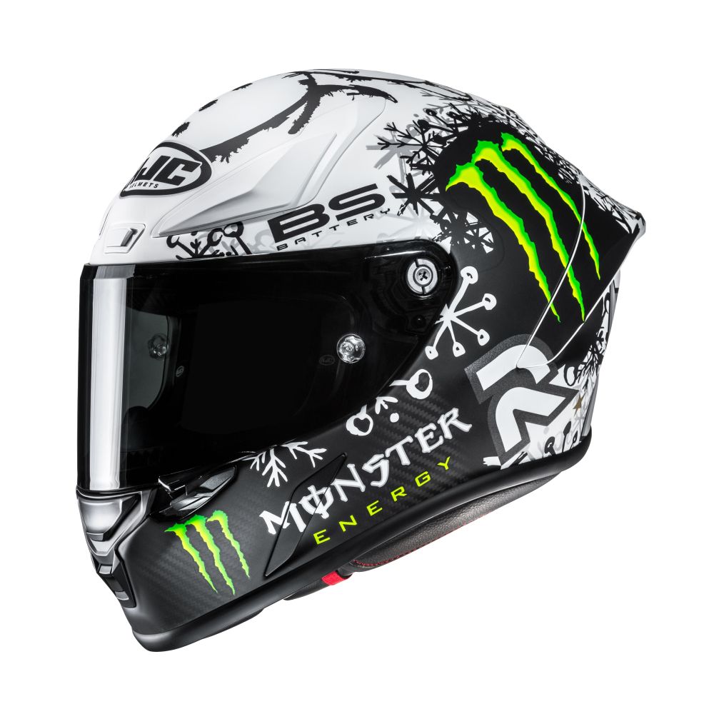 HJC RPHA 1N V2 Carbon Snow Diablo Full Face Street Motorcycle Helmet - Pick Size - Image 3