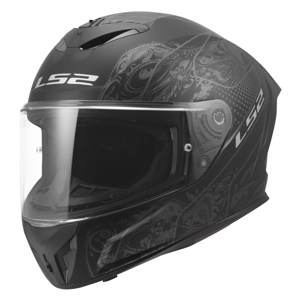LS2 Rapid III Crypt Matte Black Full Face Street Motorcycle Helmet - Pick Size - Image 3