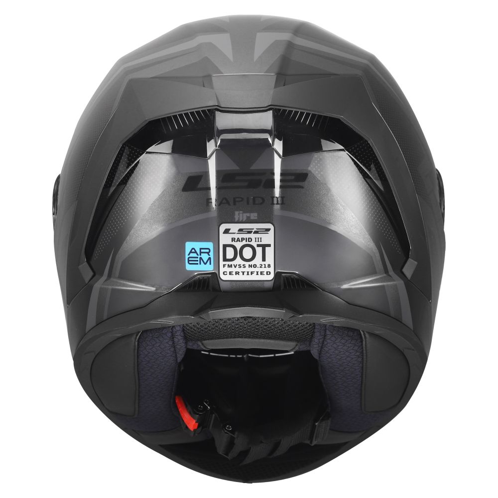LS2 Rapid III Xtrem Matte Black/Gray Full Face Street Motorcycle Helmet - Image 6