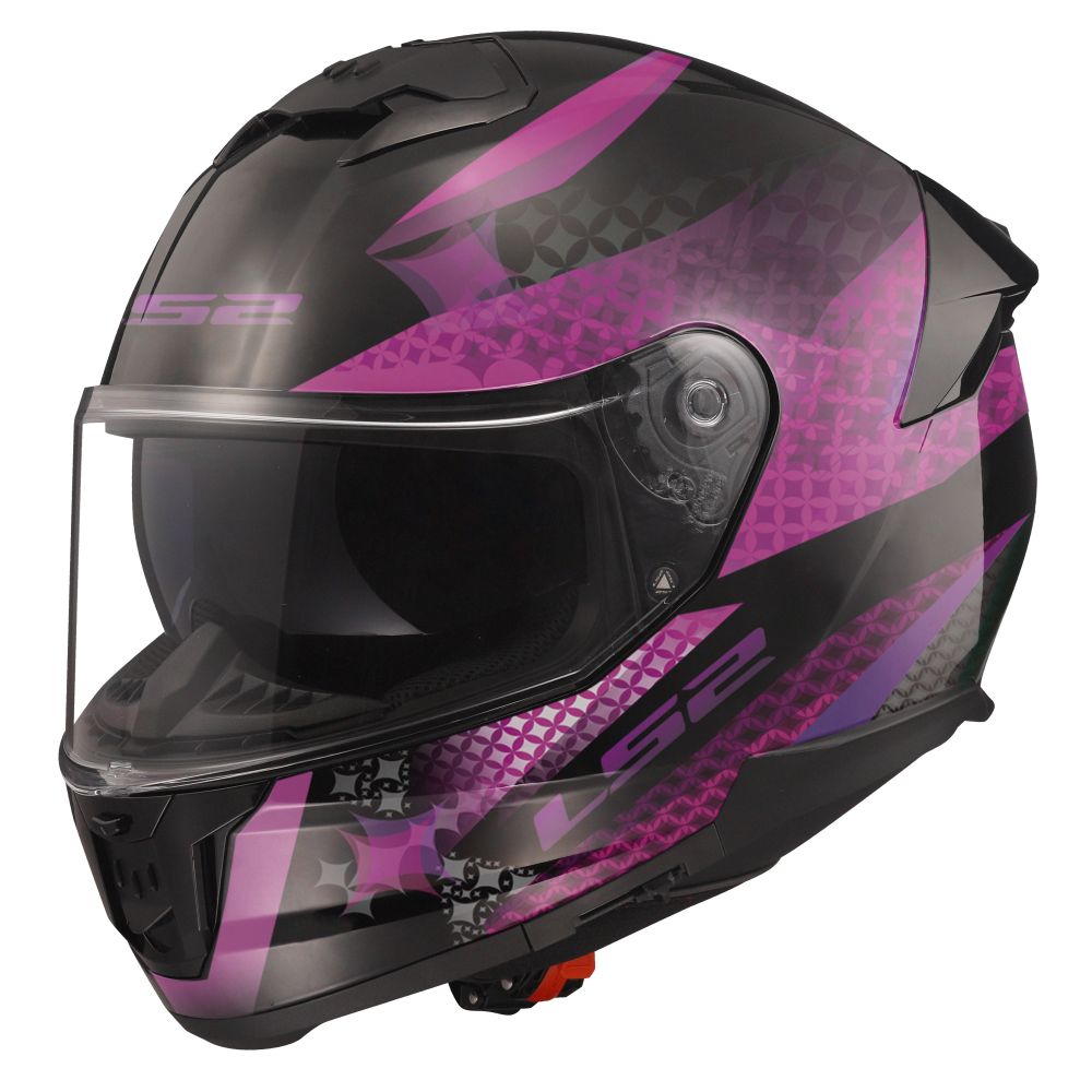 LS2 Stream II Lux Matte Black/Pink Full Face Street Motorcycle Helmet - Image 3