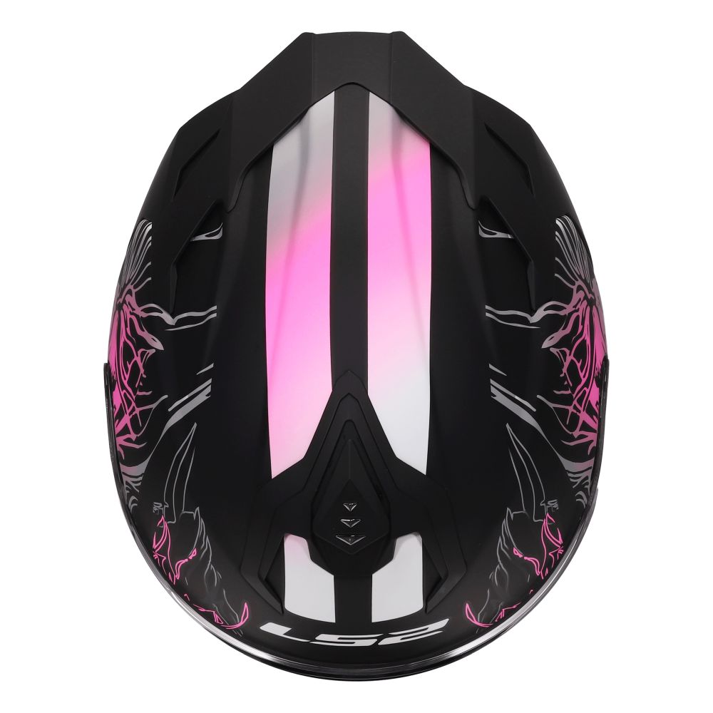 LS2 Challenger II Darflo Full Face Street Motorcycle Helmet Matte Black/Pink - Image 7