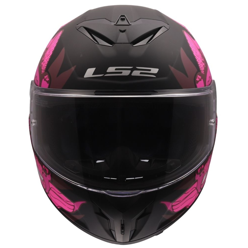 LS2 Rapid III Poppies Matte Black/Pink Full Face Street Motorcycle Helmet - Image 6