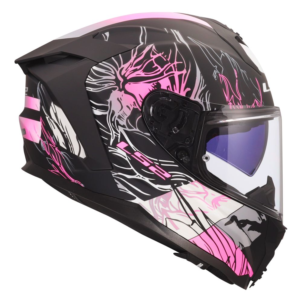 LS2 Challenger II Darflo Full Face Street Motorcycle Helmet Matte Black/Pink - Image 8