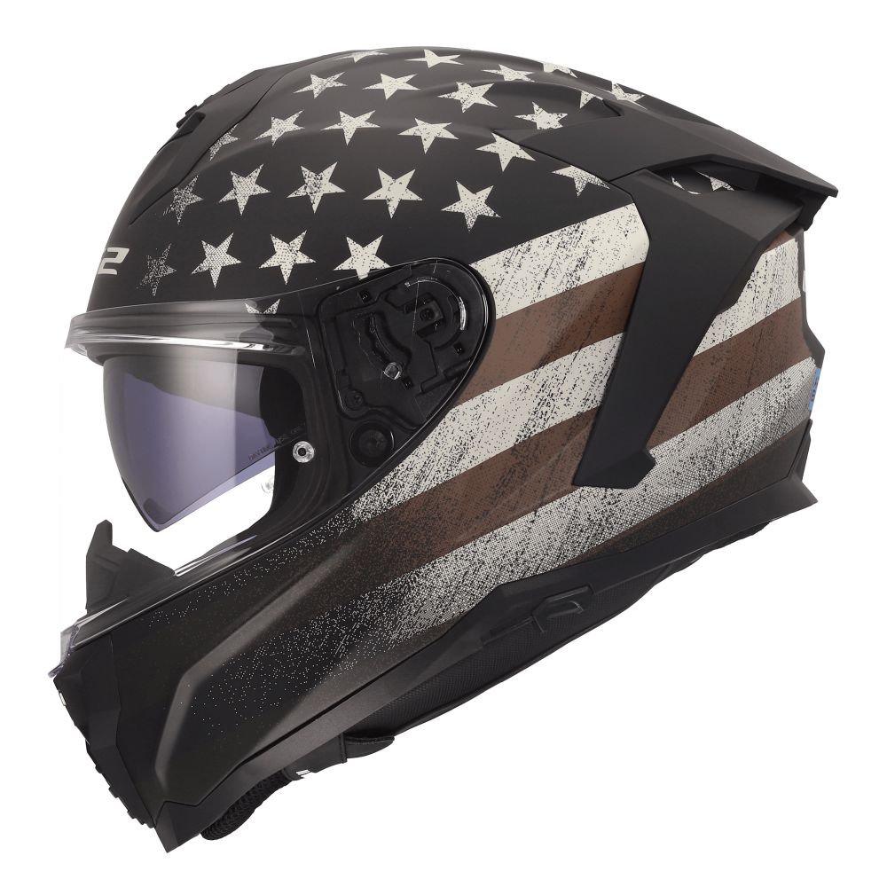 LS2 Challenger II Battleborn Full Face Street Helmet Matte Black/Rust/Stone - Image 4