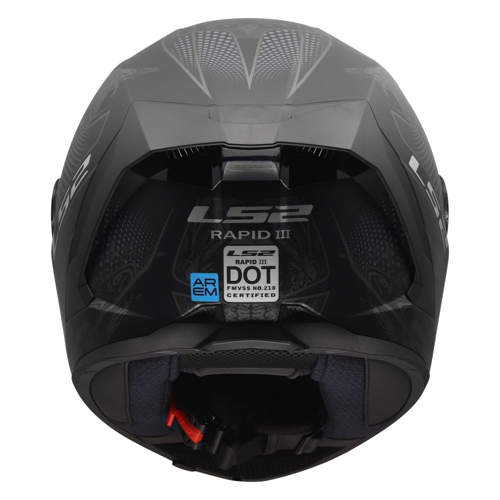 LS2 Rapid III Crypt Matte Black Full Face Street Motorcycle Helmet - Pick Size - Image 6