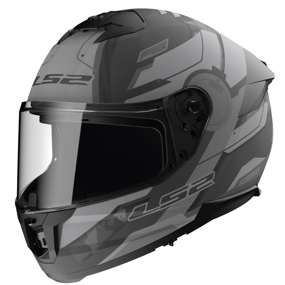 LS2 Stream II Shadow Matte Gray/Black Full Face Street Motorcycle Helmet - Image 3