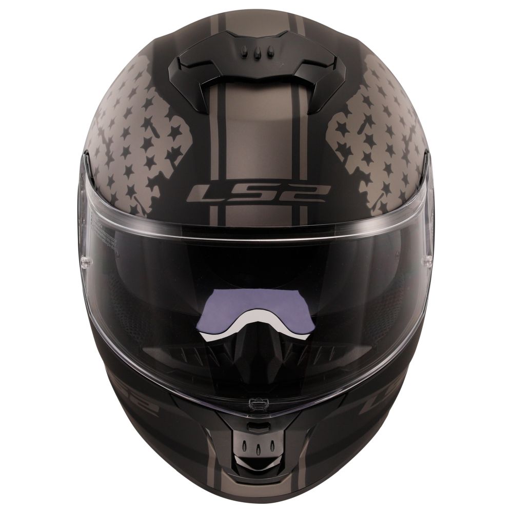 LS2 Stream II America Matte Gray/Black Full Face Street Motorcycle Helmet - Image 5