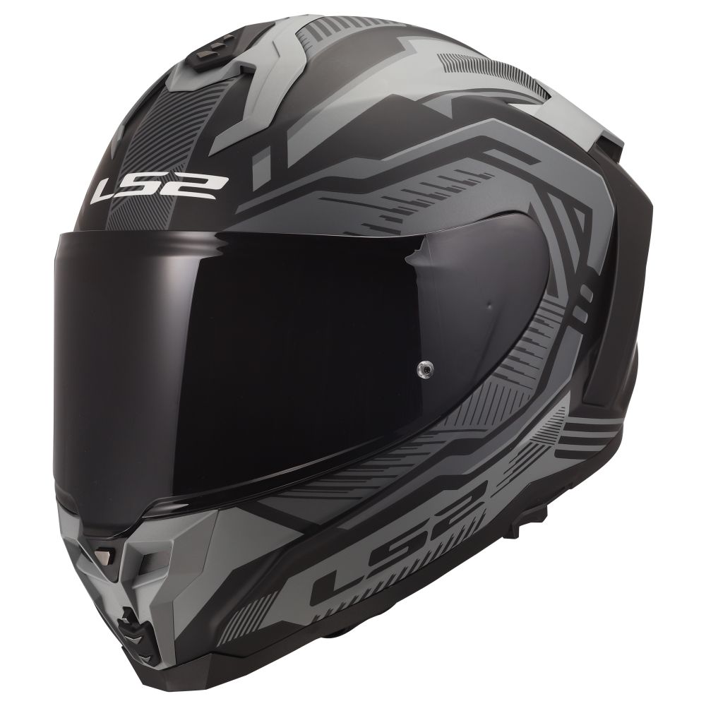 LS2 Challenger II Dravix Matte Gray/Black Full Face Street Motorcycle Helmet - Image 3