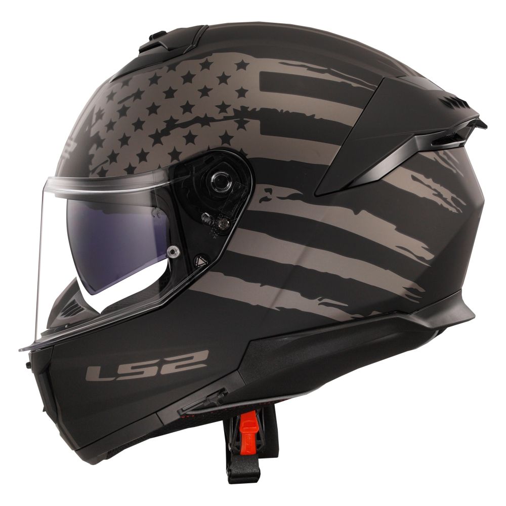 LS2 Stream II America Matte Gray/Black Full Face Street Motorcycle Helmet - Image 4
