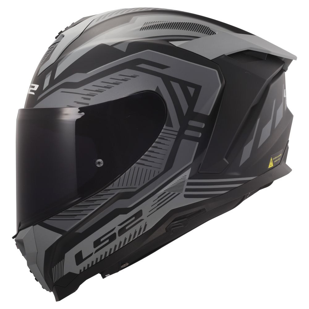 LS2 Challenger II Dravix Matte Gray/Black Full Face Street Motorcycle Helmet - Image 4