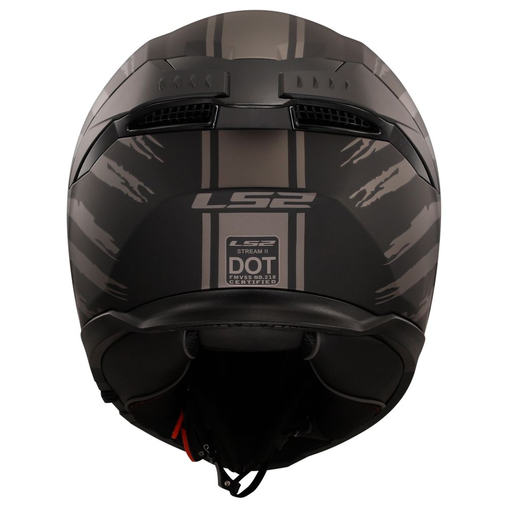 LS2 Stream II America Matte Gray/Black Full Face Street Motorcycle Helmet - Image 6