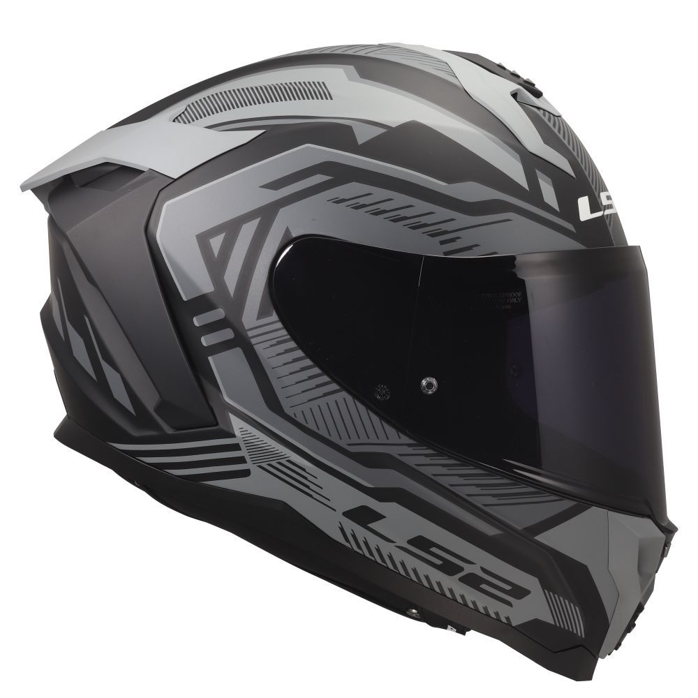 LS2 Challenger II Dravix Matte Gray/Black Full Face Street Motorcycle Helmet - Image 5