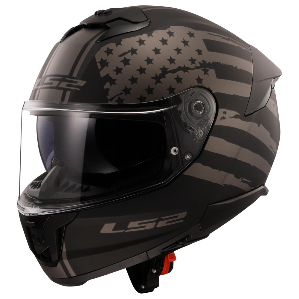 LS2 Stream II America Matte Gray/Black Full Face Street Motorcycle Helmet - Image 3