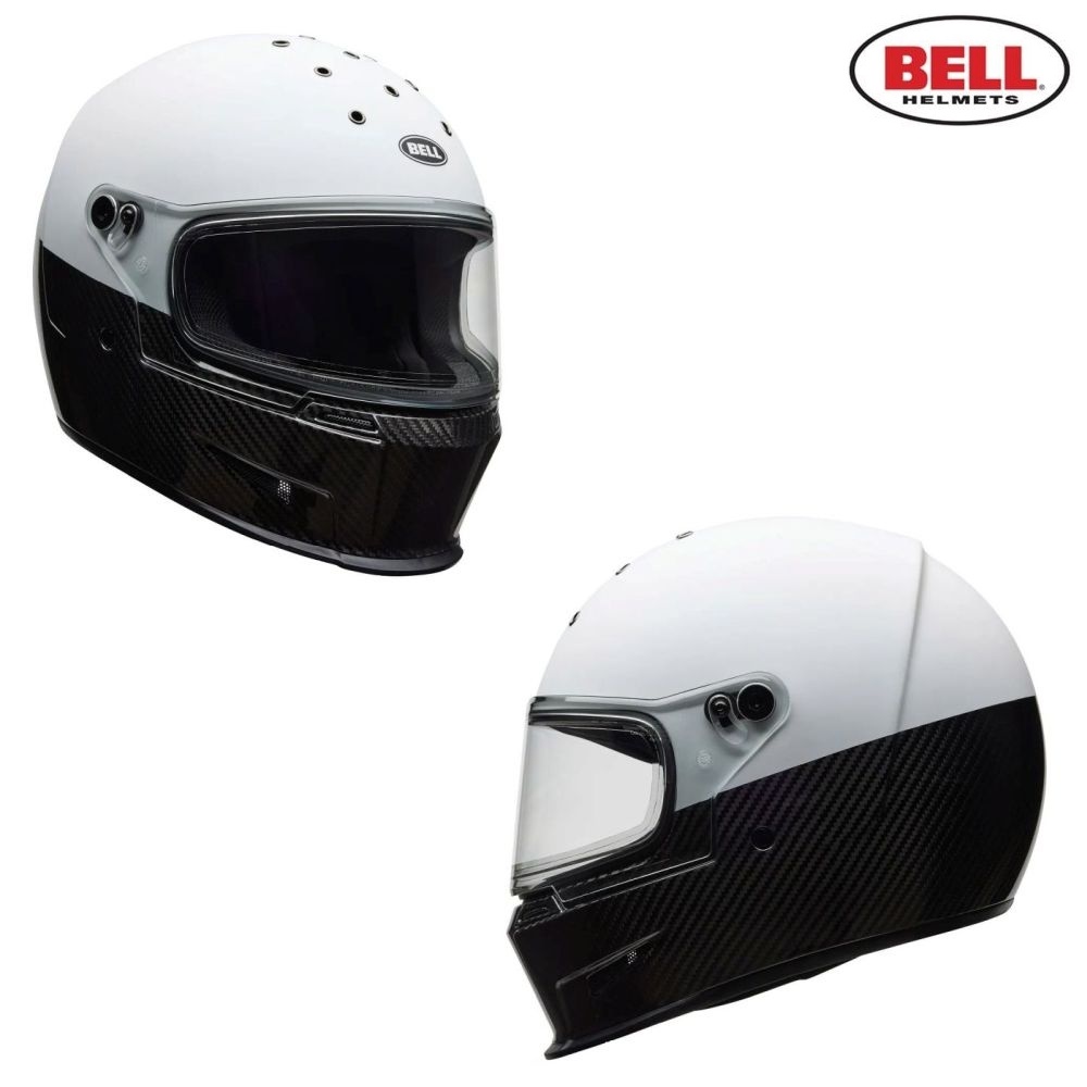Bell Eliminator Carbon Diverge Street Motorcycle Helmet Matte Black/White