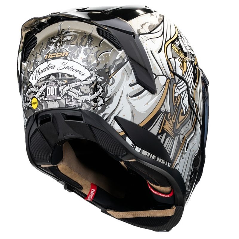 Icon Ultraflite Nuestra Señora DOT Full Face Motorcycle Helmet - Pick Size/Color - Image 4
