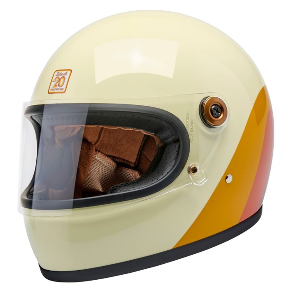Biltwell Gringo S 20th Anniversary Full Face Motorcycle Helmet Off-White/Multi - Image 3