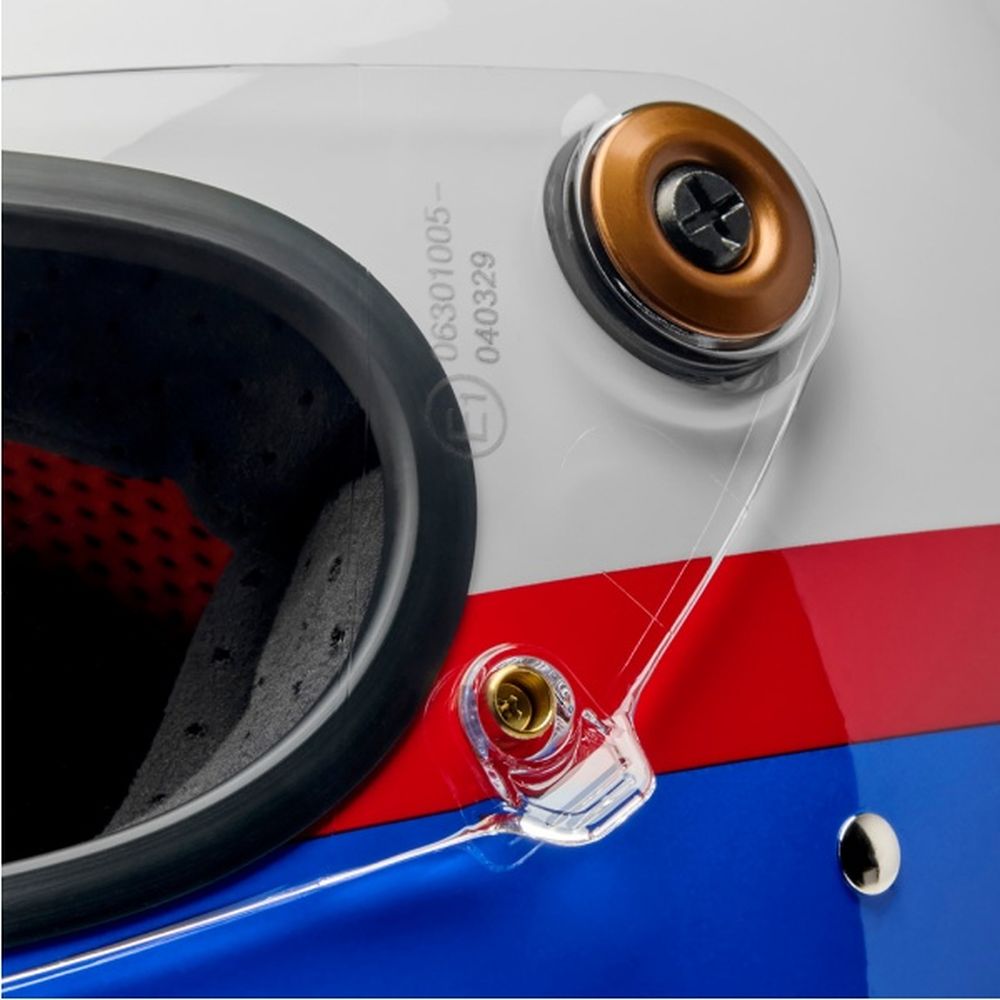 Biltwell Gringo S Apex Full Face Street Motorcycle Helmet White/Red/Blue - Image 4