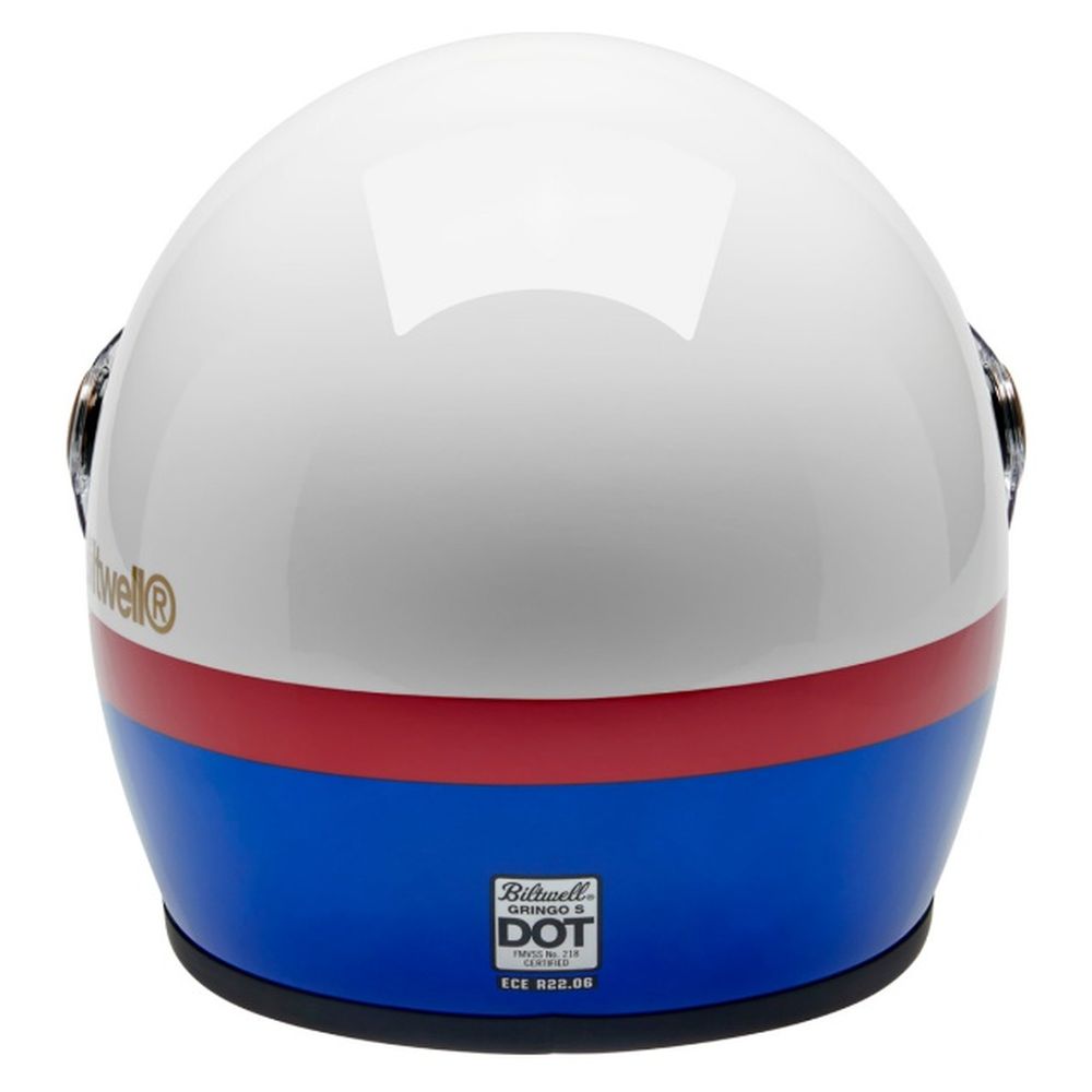 Biltwell Gringo S Apex Full Face Street Motorcycle Helmet White/Red/Blue - Image 7