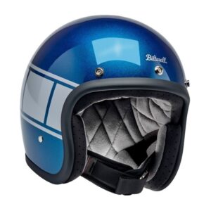 Biltwell Bonanza Holeshot Open Face Street Motorcycle Helmet Metallic Blue