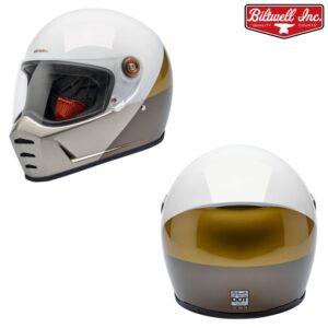Biltwell Lane Splitter Intersection Full Face Moto Helmet Gold/Silver/Bronze