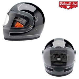 Biltwell Gringo S Tracker Full Face Motorcycle Helmet Gloss Storm Gray/Black