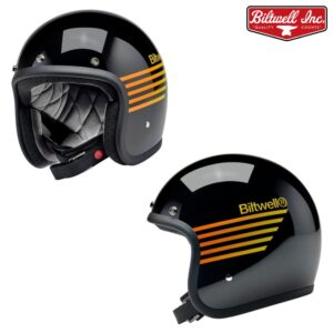 Biltwell Bonanza Lightspeed Open Face Street Motorcycle Helmet Gloss Black