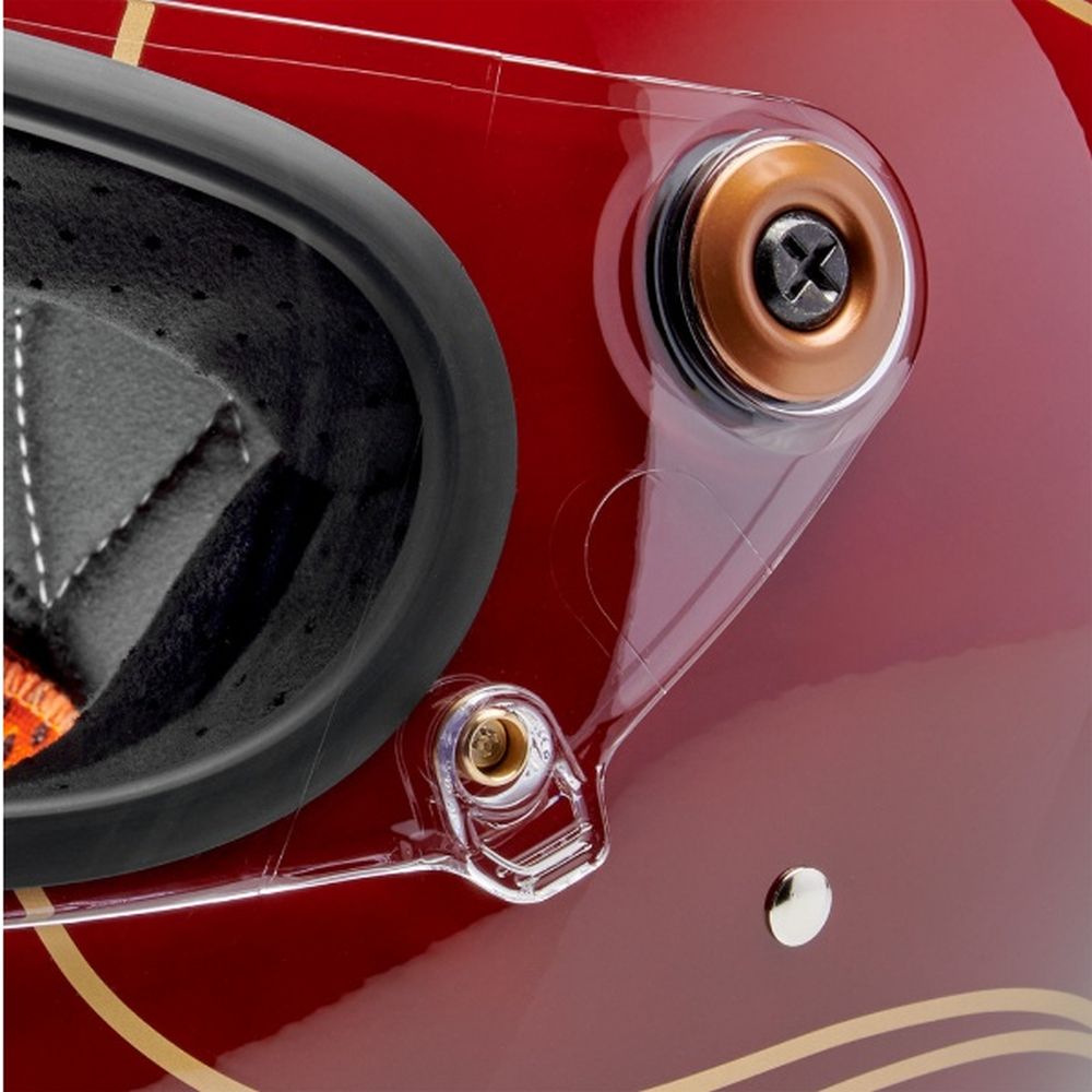 Biltwell Gringo S Flames Full Face Street Motorcycle Helmet Gloss Garnet Red - Image 4