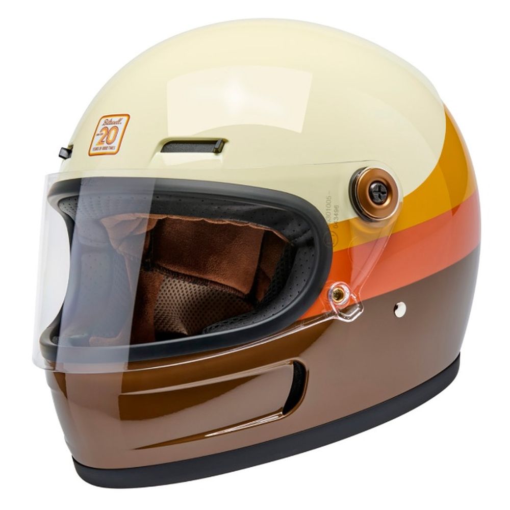 Biltwell Gringo SV 20th Anniversary Full Face Motorcycle Helmet Off-White/Multi - Image 3